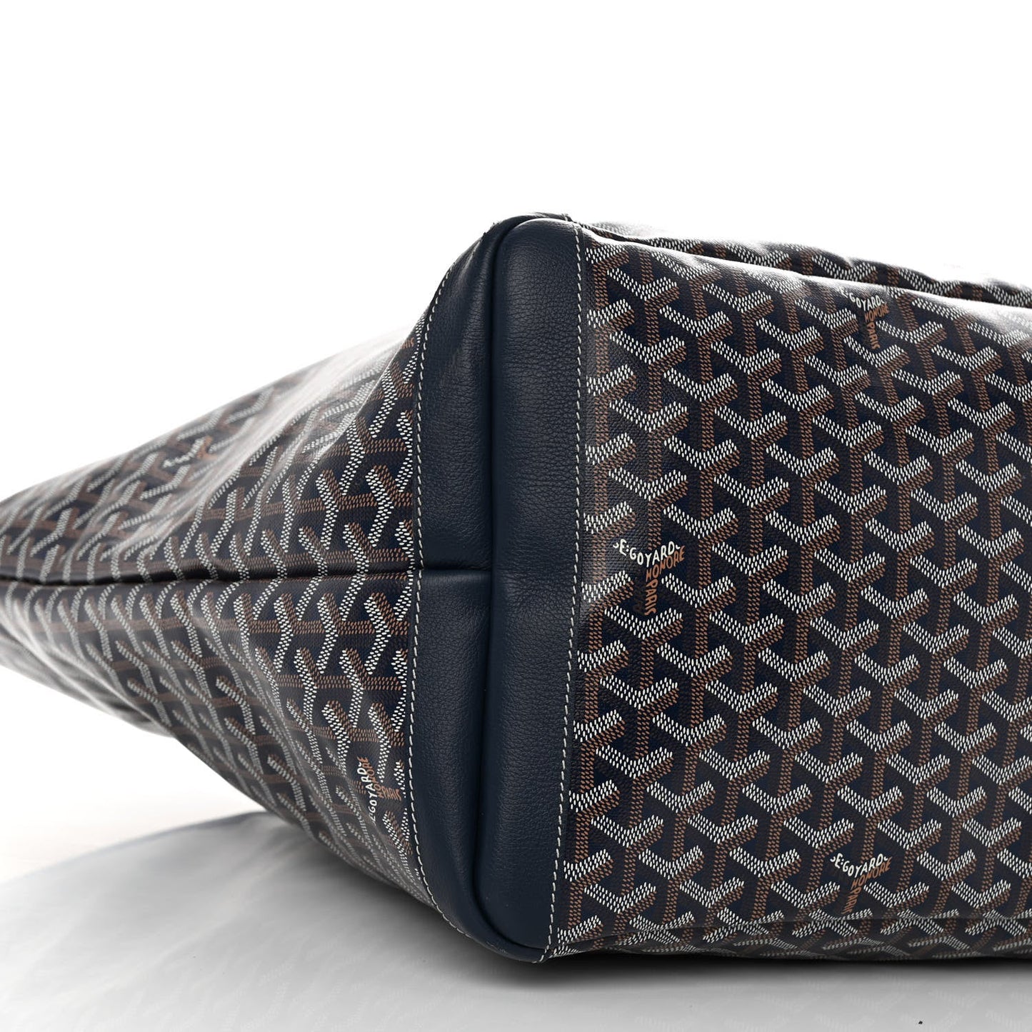 Goyard Artois Womens Shopping Tote Bag Coated Canvas GM Navy Blue