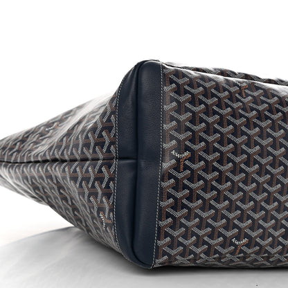 Goyard Artois Womens Shopping Tote Bag Coated Canvas GM Navy Blue