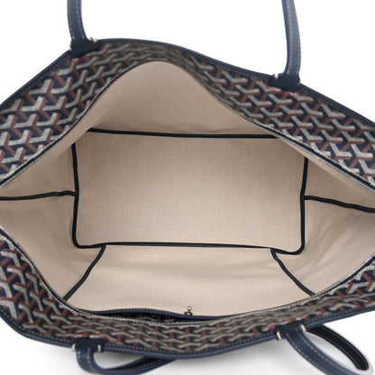 Goyard Artois Womens Shopping Tote Bag Coated Canvas GM Navy Blue