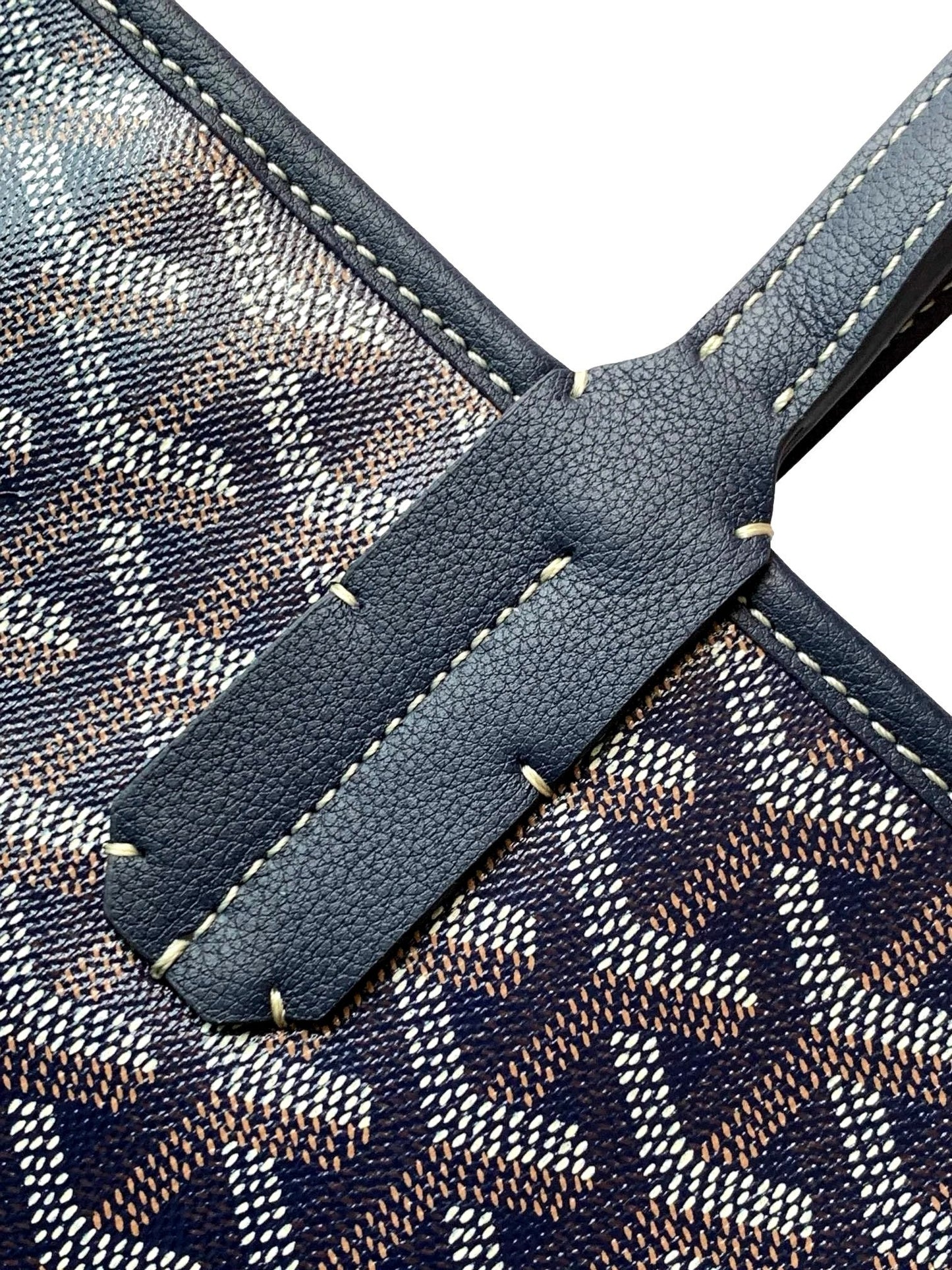 Goyard Artois Womens Shopping Tote Bag Coated Canvas GM Navy Blue