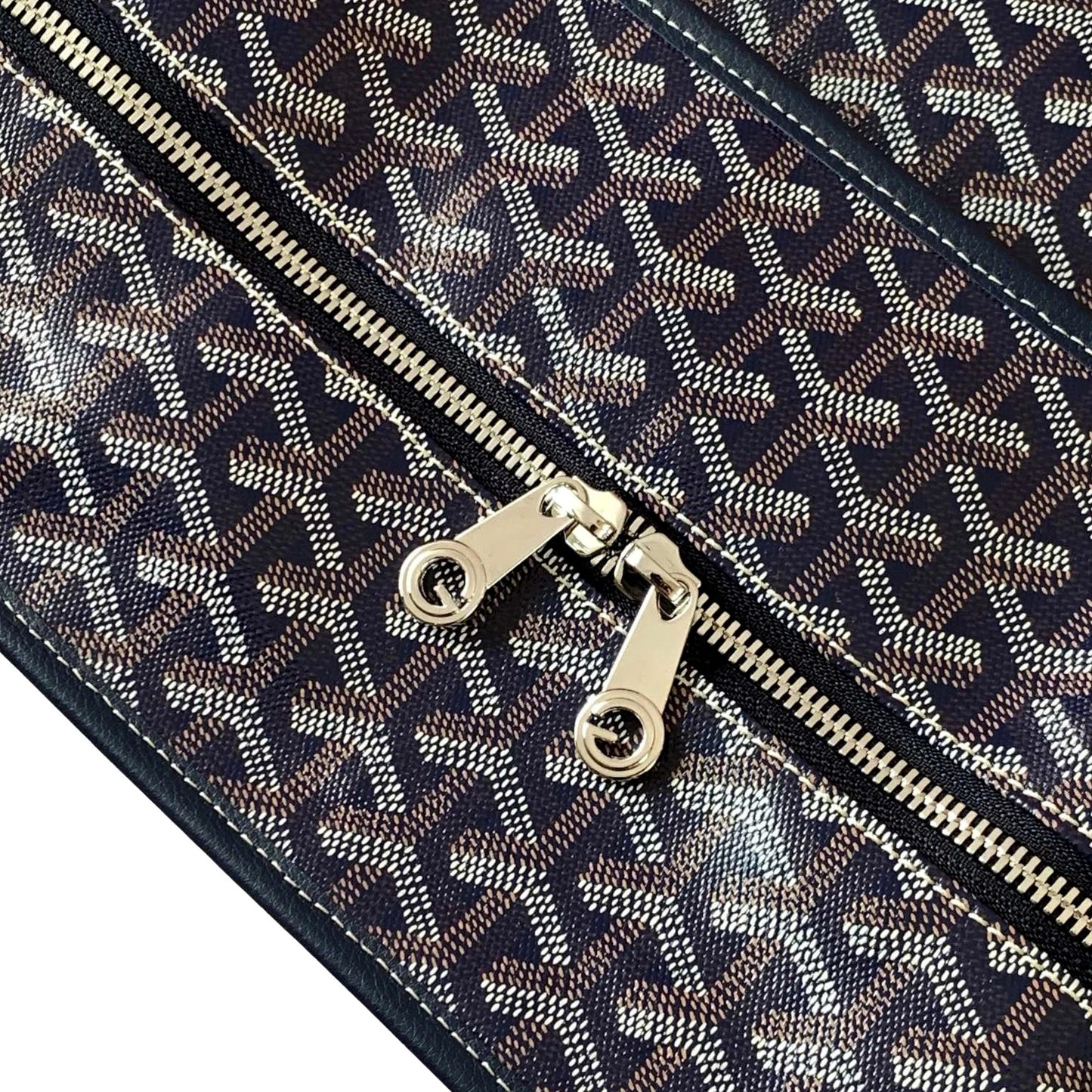 Goyard Artois Womens Shopping Tote Bag Coated Canvas GM Navy Blue