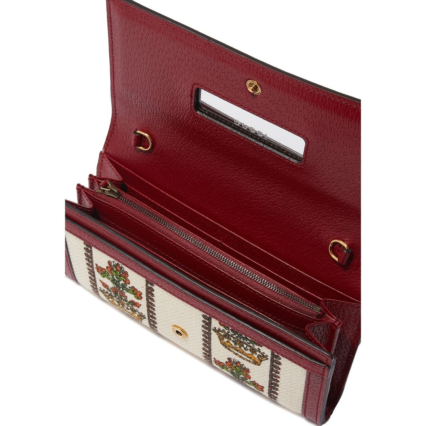 Gucci 100 Centennial Floral Crown Jacquard Wallet On Chain 676305