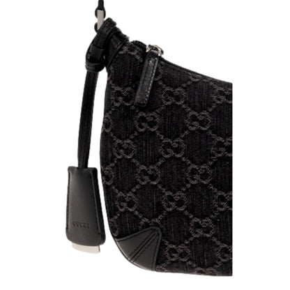 Gucci Womens Horsebit Slim Small Shoulder Bag in Black