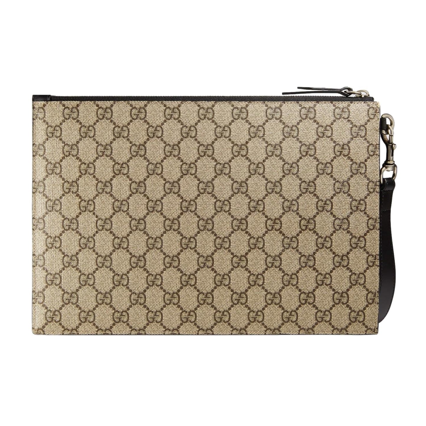 Gucci Bestiary Kingsnake GG Supreme Canvas Wristlet Pouch Bag 473904