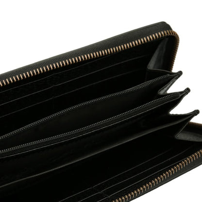 Gucci Bee Star Black Leather Continental Zip Around Wallet 495062