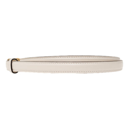 Gucci Cream Leather Belt with Metal Gold Logo Lettering Size 80