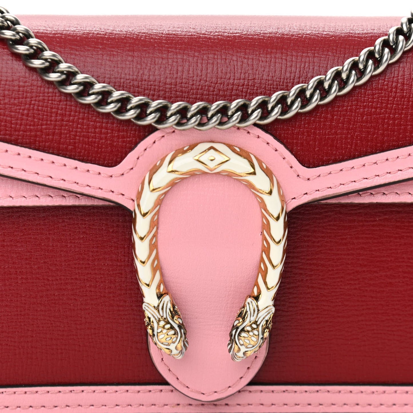 Gucci Dionysus Red Pink Calfskin Leather Super Mini Shoulder Bag 476432