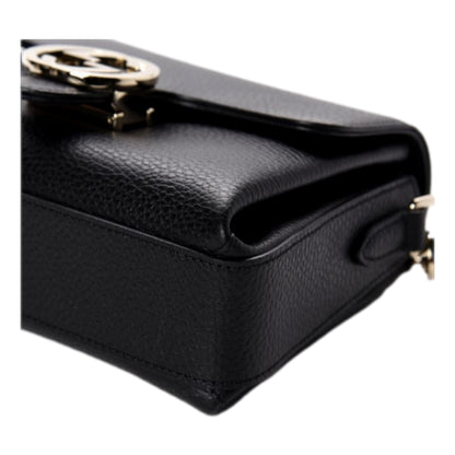 Gucci Dollar Calfskin Interlocking G Black Small Crossbody Bag 607720