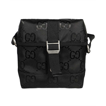 Gucci Econyl Nylon Monogram Off The Grid Messenger Bag Black