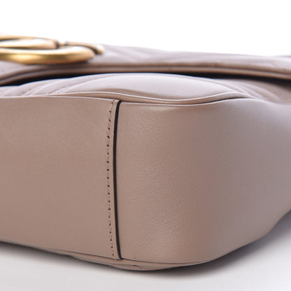 Gucci Marmont Dusty Pink Leather GG Matelasse Flap Shoulder Bag 443496