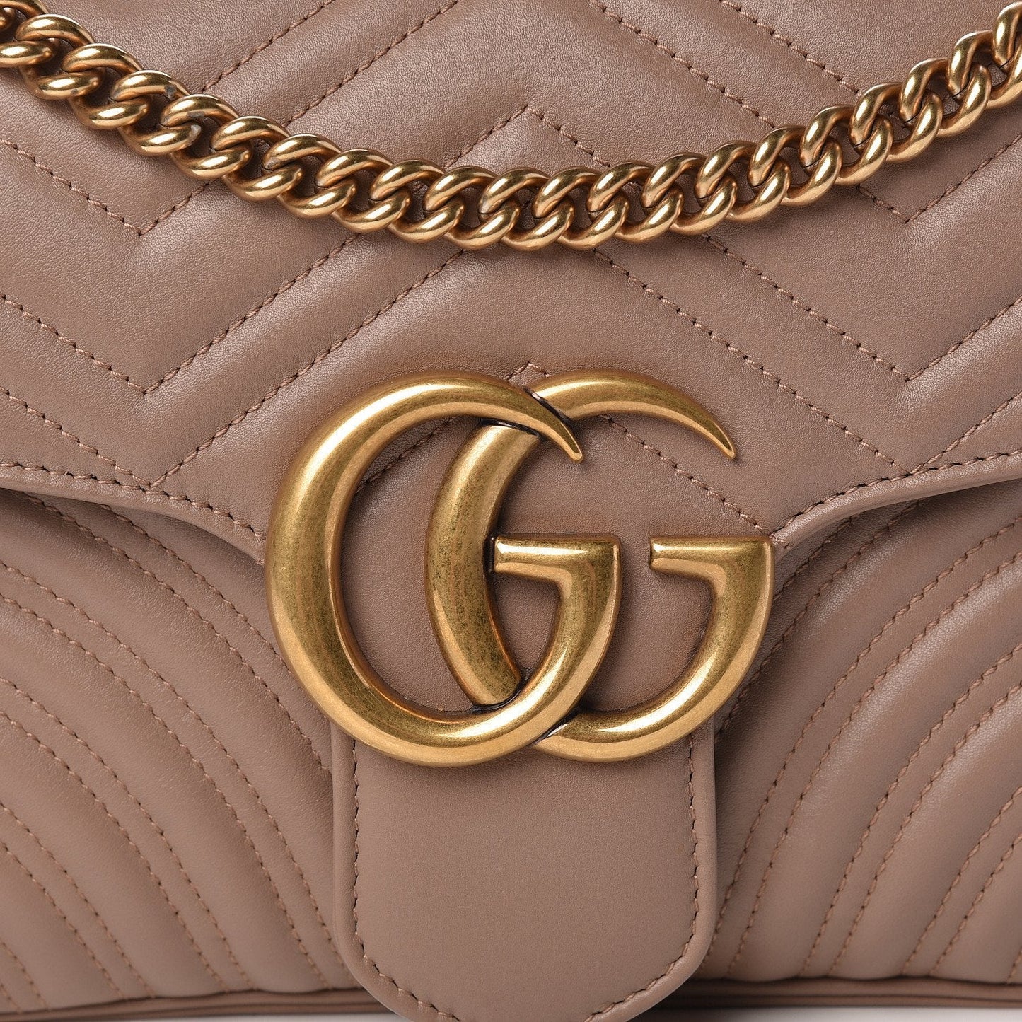 Gucci Marmont Dusty Pink Leather GG Matelasse Flap Shoulder Bag 443496