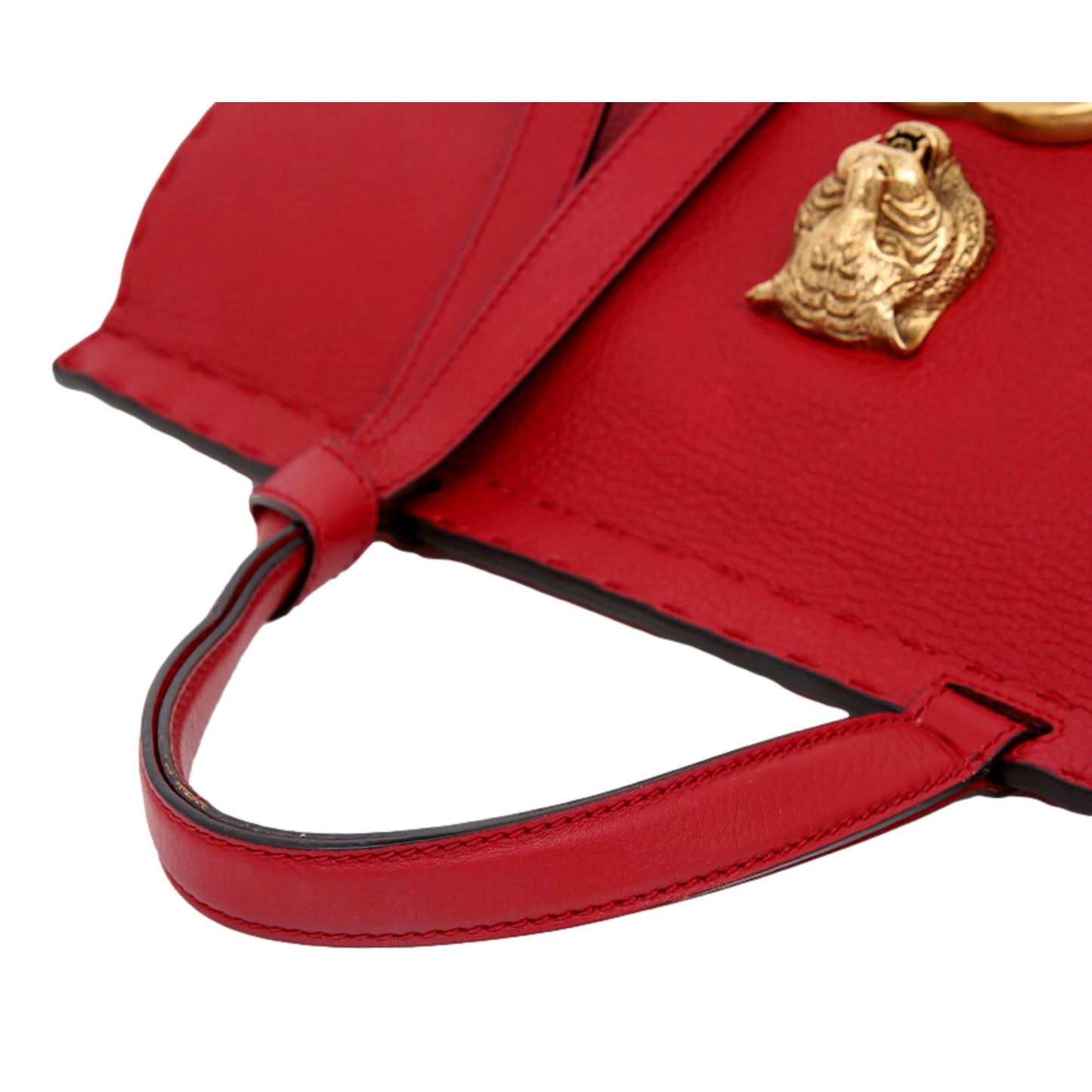 Gucci GG Marmont Animalier Red Top Handle Bag Leather Large