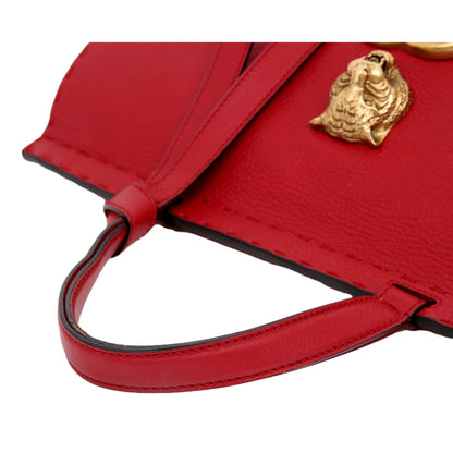 Gucci GG Marmont Animalier Red Top Handle Bag Leather Large