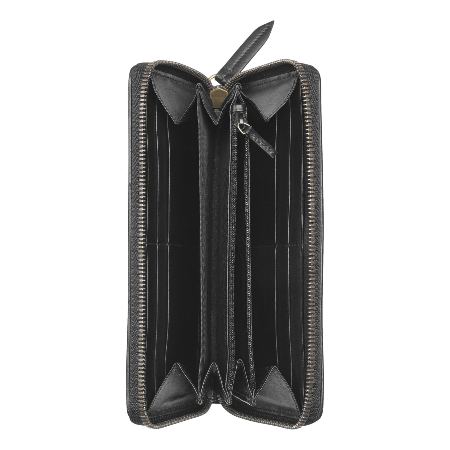 Gucci GG Marmont Black Matelasse Leather Continental Zip Wallet