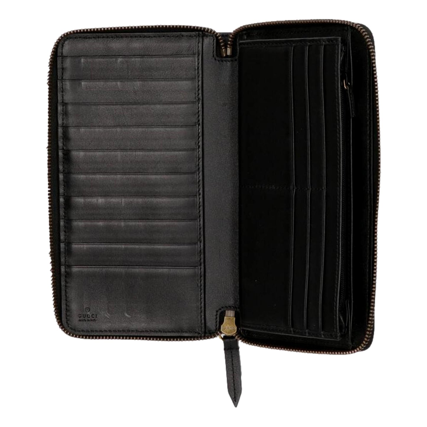 Gucci GG Marmont Black Matelasse Leather Continental Zip Wallet