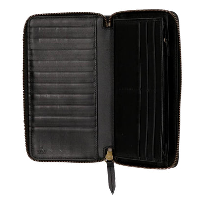 Gucci GG Marmont Black Matelasse Leather Continental Zip Wallet