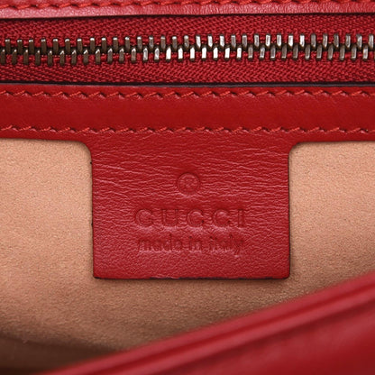 Gucci GG Marmont Hibiscus Red Matelasse Leather Small Shoulder Bag