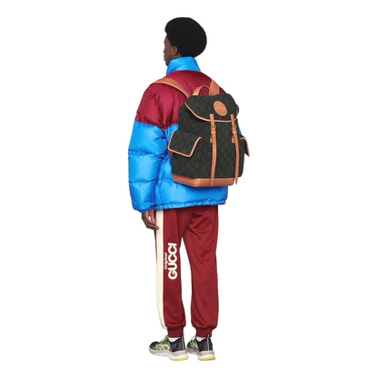 Gucci Dark Green Wool Guccisima GG Large Backpack