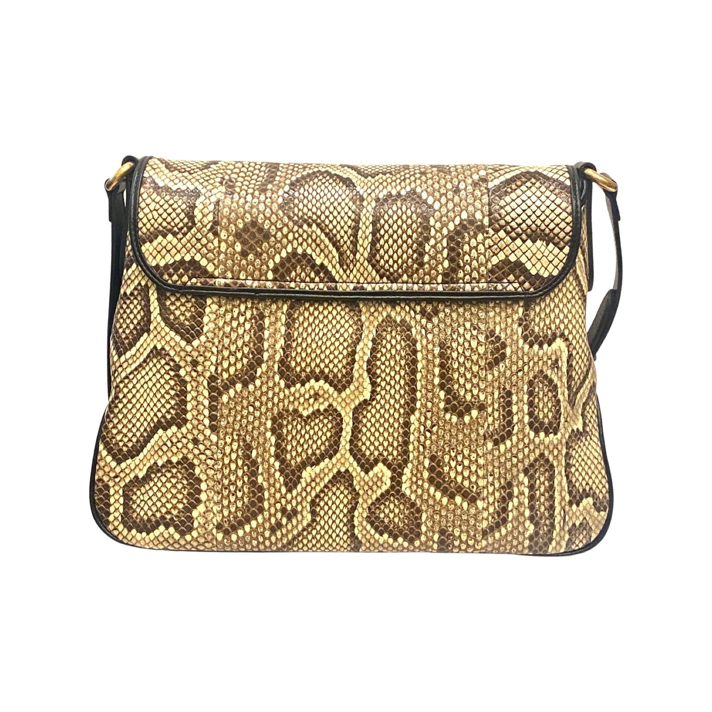 Gucci GG Neutral Python Printed Leather Shoulder Bag