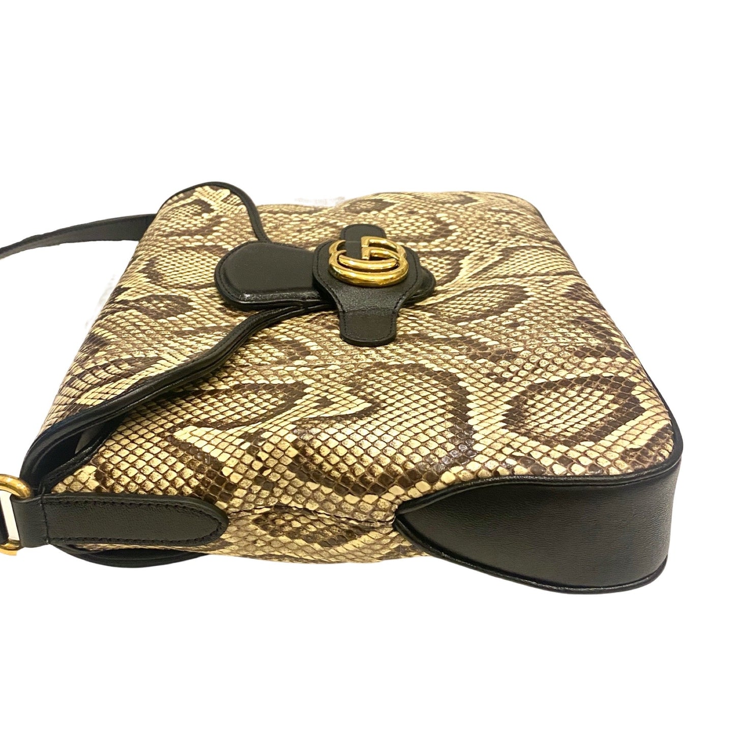 Gucci GG Neutral Python Printed Leather Shoulder Bag