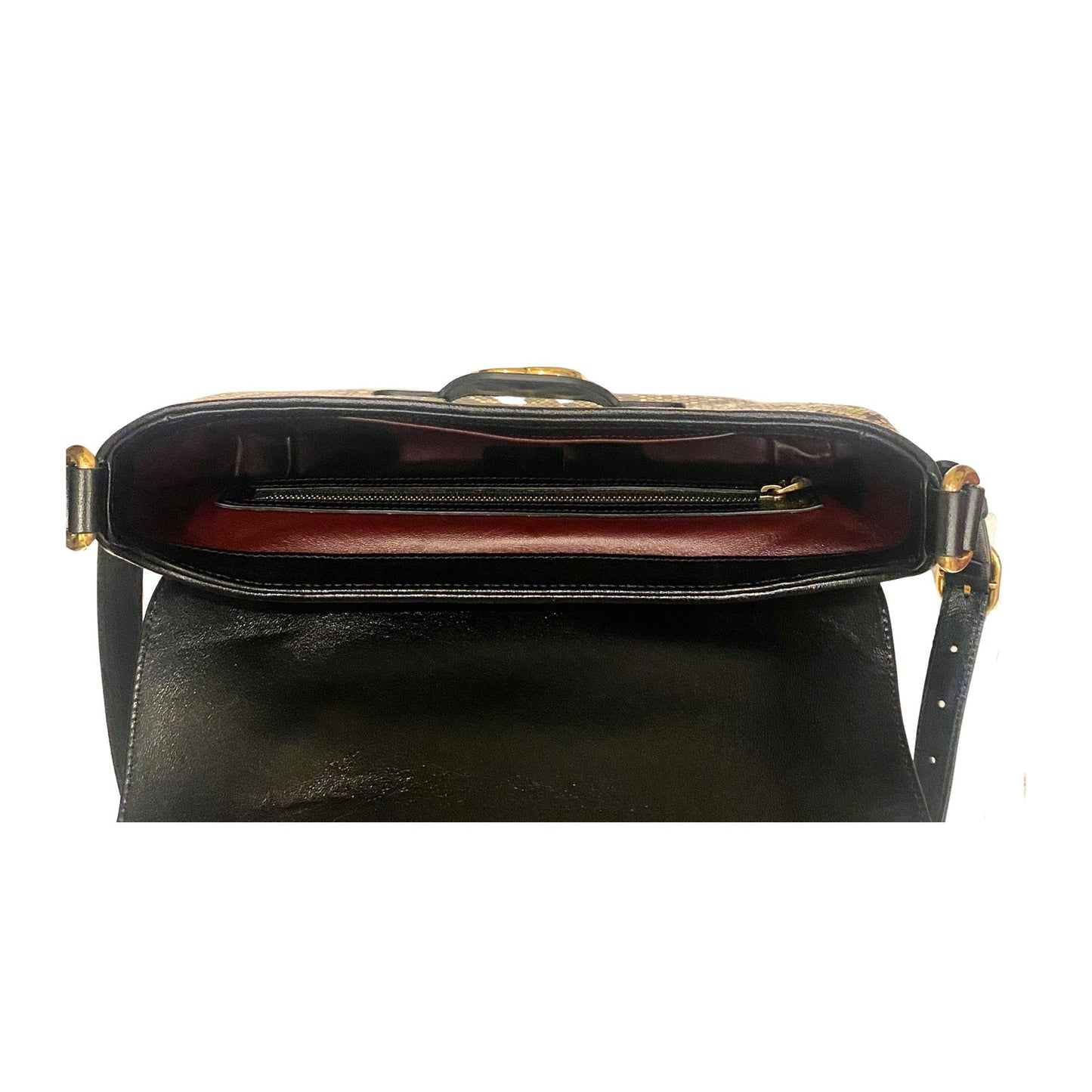 Gucci GG Neutral Python Printed Leather Shoulder Bag