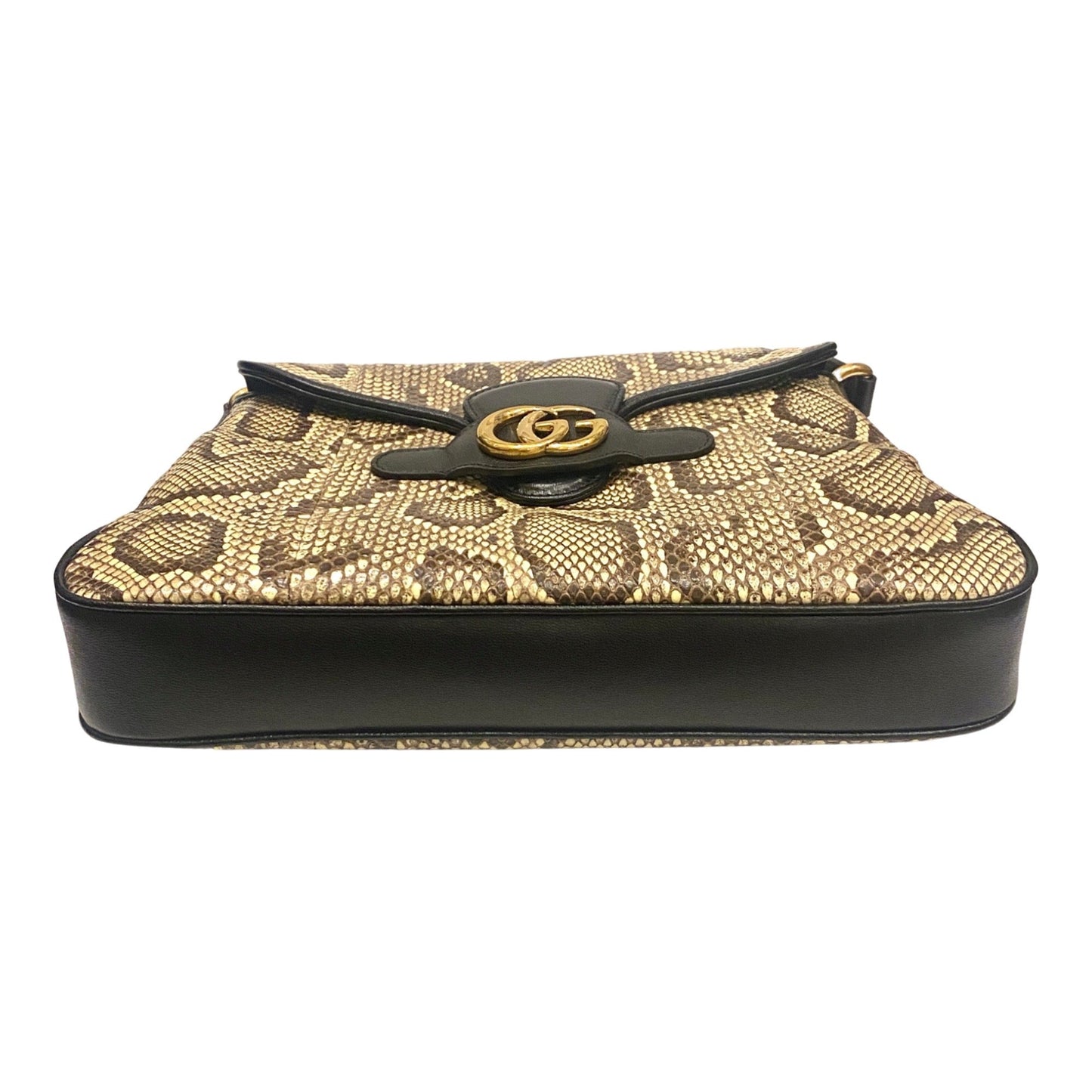 Gucci GG Neutral Python Printed Leather Shoulder Bag