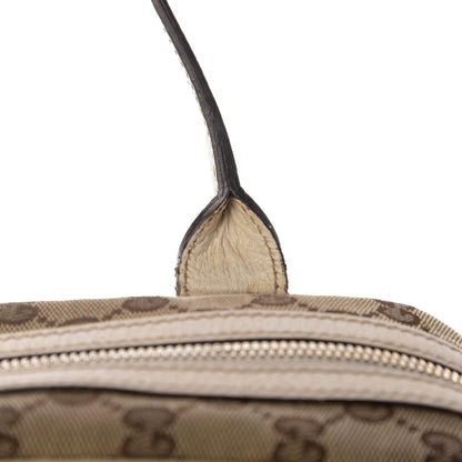 Gucci GG Supreme Canvas Princy Bow Ivory Leather Trim Boston Bag