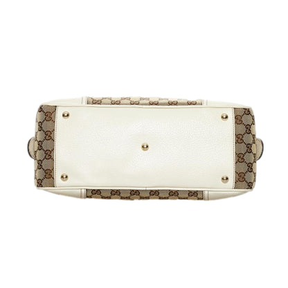 Gucci GG Supreme Canvas Princy Bow Ivory Leather Trim Boston Bag