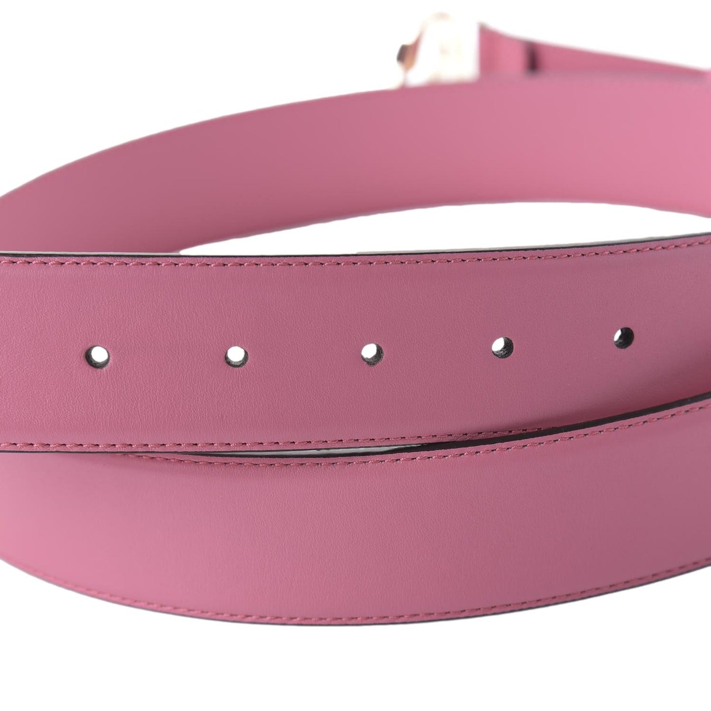 Gucci Glossy Pink Leather Interlocking GG Buckle 85/34 Belt 546386