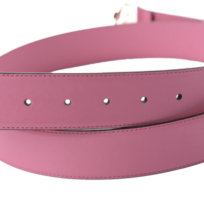 Gucci Glossy Pink Leather Interlocking GG Buckle 85/34 Belt 546386