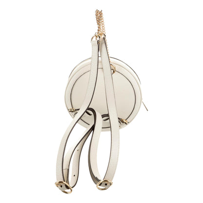 Gucci Grained Calfskin Web Mini Ophidia Round Backpack White