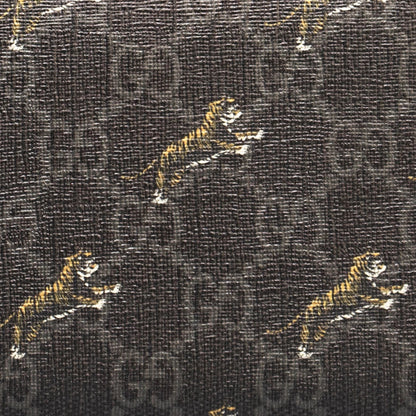 Gucci GG Supreme Canvas Grey Tiger Print Zip Around Wallet 575135