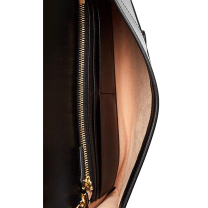 Gucci Horsebit 1955 Black Leather Chain Wristlet Clutch Bag