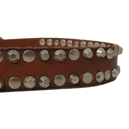 Gucci Marmont GG Brown Leather Studded Belt 105/42 405624