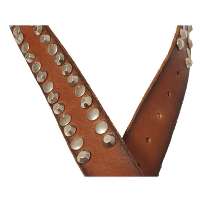 Gucci Marmont GG Brown Leather Studded Belt 105/42 405624
