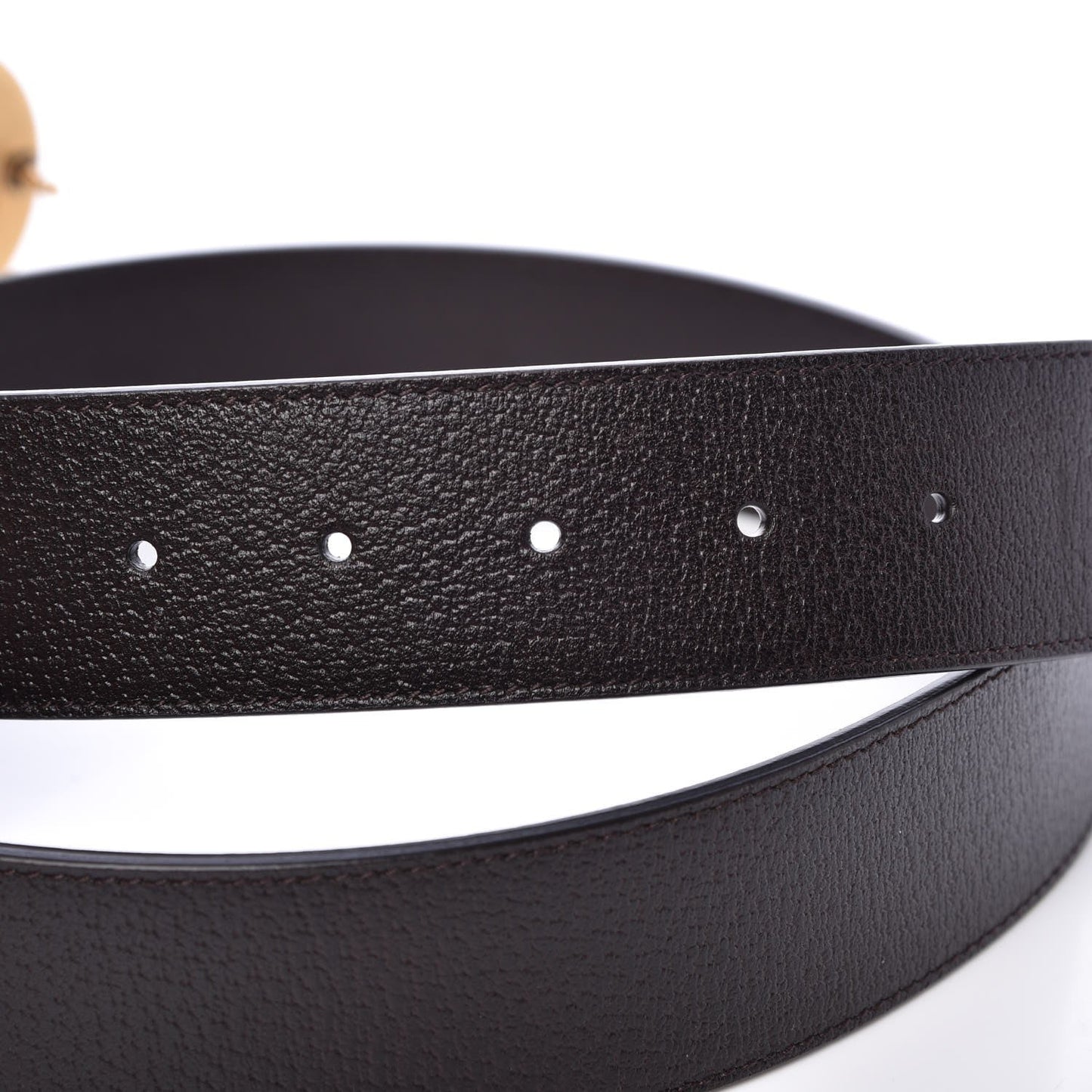 Gucci Marmont GG Cocoa Brown Textured Leather Belt 95/38 406831
