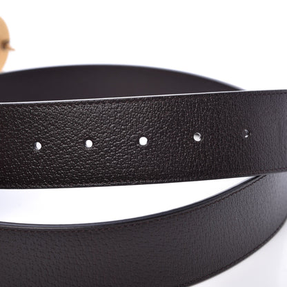Gucci Marmont GG Cocoa Brown Textured Leather Belt 95/38 406831