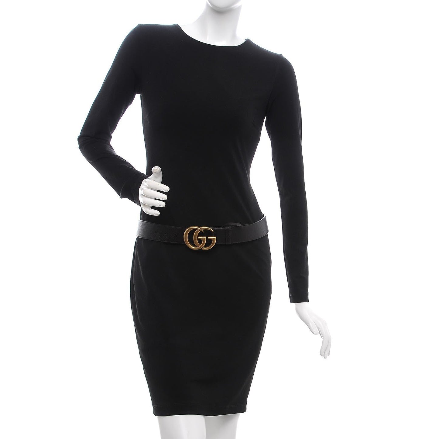 Gucci Marmont GG Cocoa Brown Textured Leather Belt 95/38 406831