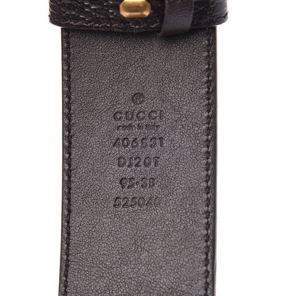 Gucci Marmont GG Cocoa Brown Textured Leather Belt 95/38 406831
