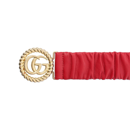 Gucci Marmont GG Red Leather Stretch Belt Size 95/38 602074