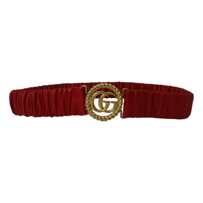 Gucci Marmont GG Red Leather Stretch Belt Size 95/38 602074