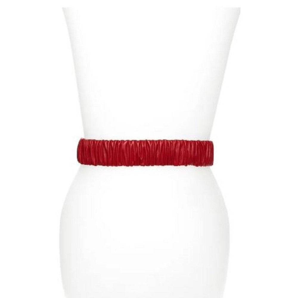 Gucci Marmont GG Red Leather Stretch Belt Size 95/38 602074