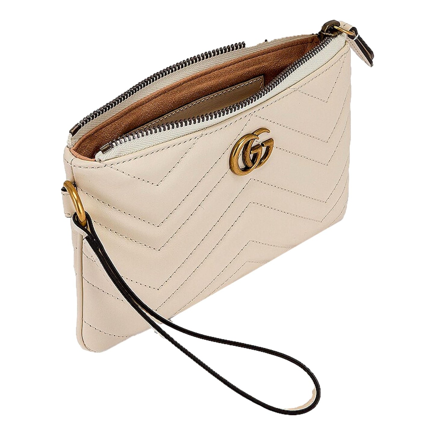 Gucci Marmont Mystic White Wristet Clutch 598598