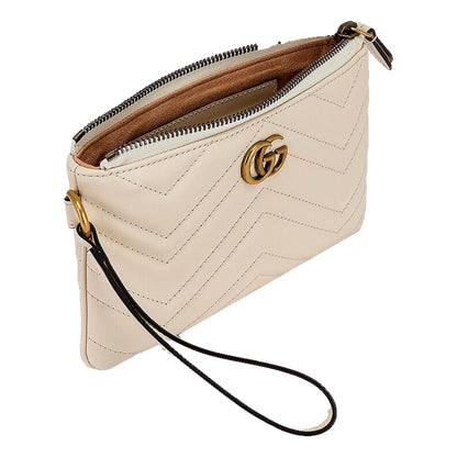 Gucci Marmont Mystic White Wristet Clutch 598598
