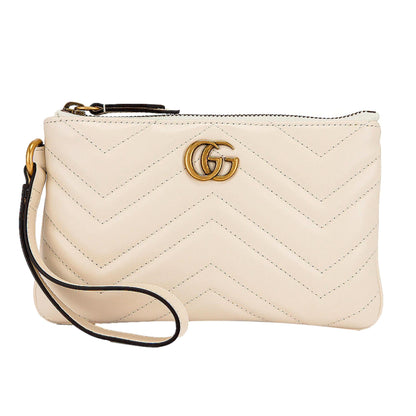 Gucci Marmont Mystic White Wristet Clutch 598598