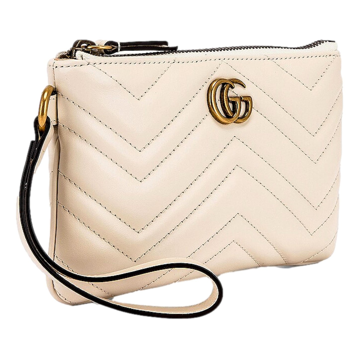 Gucci Marmont Mystic White Wristet Clutch 598598