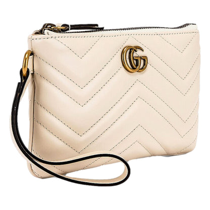 Gucci Marmont Mystic White Wristet Clutch 598598