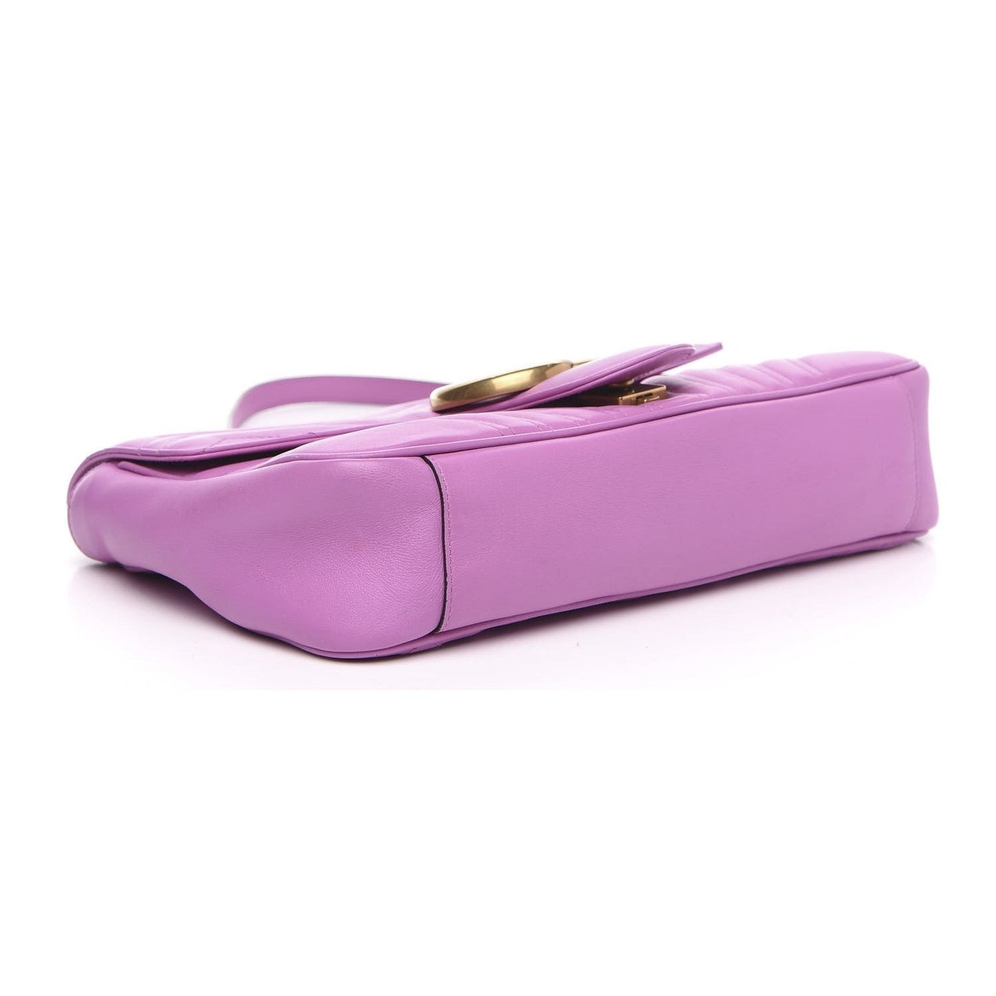 Gucci Marmont Pink Leather GG Matelasse Flap Shoulder Bag 443496