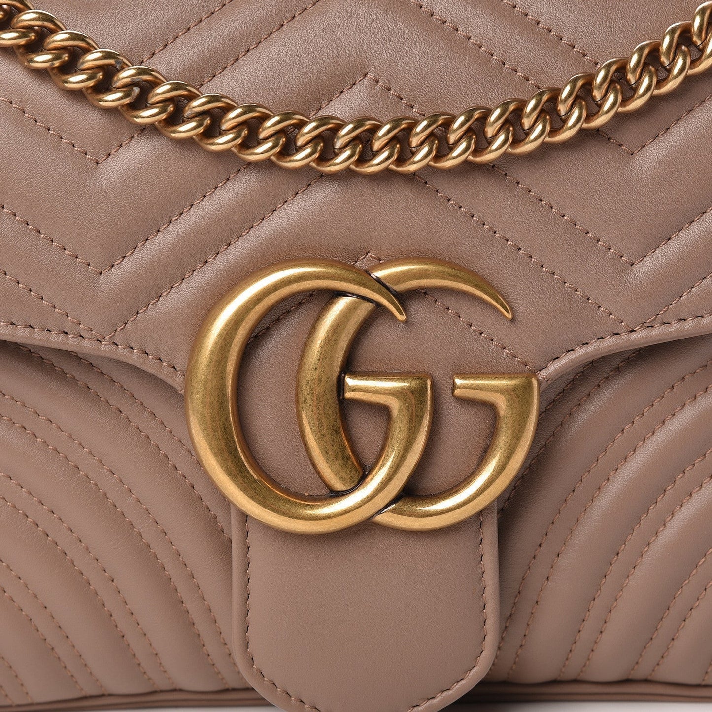Gucci Marmont Porcelain Rose Leather GG Matelasse Shoulder Bag 443496