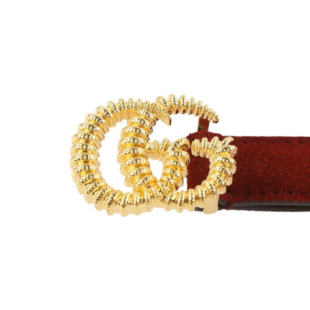 Gucci Marmont Red Suede Torchon GG Buckle Belt Size 95/38 602071